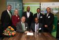 Representatives of Nedbank, DBSA and Dept. of Environmental Affairs signed the agreement to jointly fund the development of approximately 400 affordable green housing units in Western Cape and Gauteng.