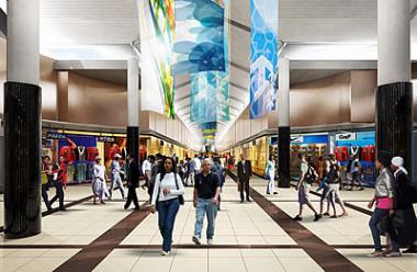 An artist's impression of the interior of the 17 500m² Gateway regional shopping centre in Lilongwe, Malawi.