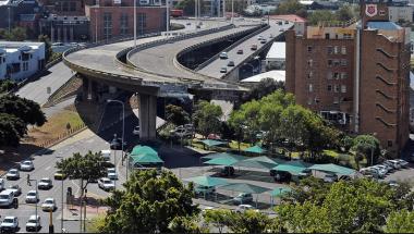 The Foreshore Freeway Bridge, also known as Cape Town's Unfinished Bridge, is an incomplete section of what was intended to be the Eastern Boulevard Highway in the city bowl of Cape Town.