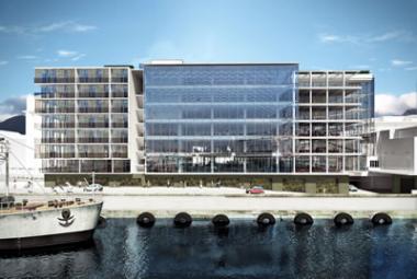 An artist's impression of the new Allan Gray headquarters located in the Clocktower Precinct of the V & A Waterfront. A new office development currently under construction in Cape Town.