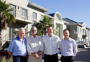 From left to right: Bill Grantham of Grantham Commercial Properties, Bert Hamilton and Vicus Herdst of BASF and Colin Anderson, Director of Rabie Property Group