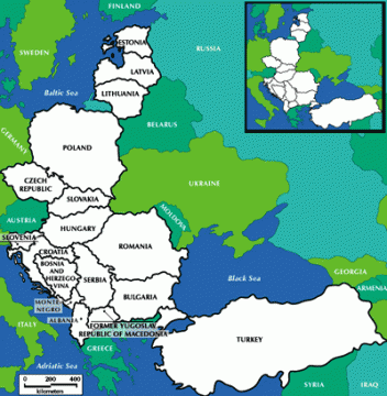 Map of Central and Eastern European countries - CEE Investor focus increasingly on Poland and Russia