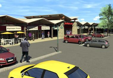 Artist´s impression of of Harding Corner retail centre.