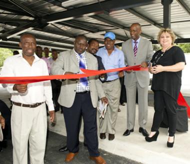 Maurice Mdlolo, COO for Liberty Properties seen with Taxi Association Members officially inaugurated the newly modernised Eastgate Taxi Rank
