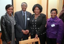 From left to right:  Fundzo’s Nomvula Mdluli; Saul Gumede, Property Sector Charter Council chairman; Minister of Public Works, Gwen Mahlangu-Nkabinde; and Portia Tau-Sekati, Property Sector Charter Council CEO 