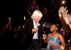 Sir Richard Branson with 11-year-old Cleo Philander.