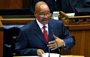 President Jacob Zuma delivers his state of the nation address at a joint sitting of Parliament in Cape Town yesterday.